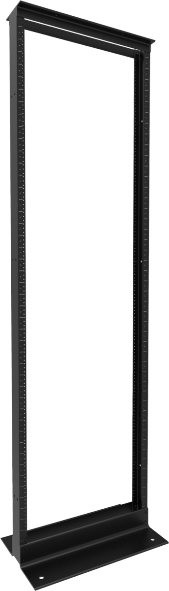 45U Wide Double-Tapped Welded Steel 2-Post Open Frame Rack, Black - 19 in.