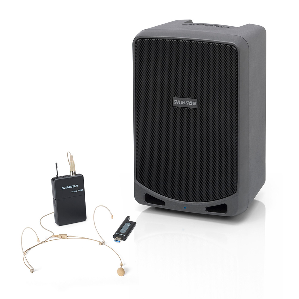 SAM-XP106WDE 100W Rechargeable Battery Powered Portable PA with Bluetooth & DE5 Headset Mic - 6 in.