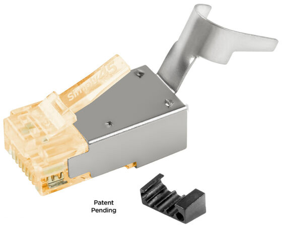 S45-1155 10G Shielded External Ground Standard WE & SS RJ45 Modular Plugs for 10G STP LAN Cables - 40 Piece