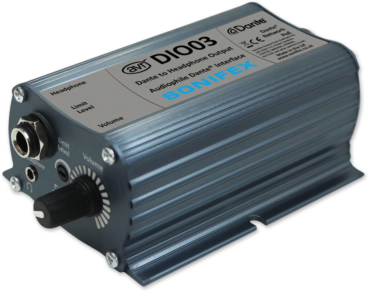 SON-AVN-DIO03 Dante to Headphone Outputs with Volume Control & Limiter - 0.25 in. & 3.5 mm Jacks