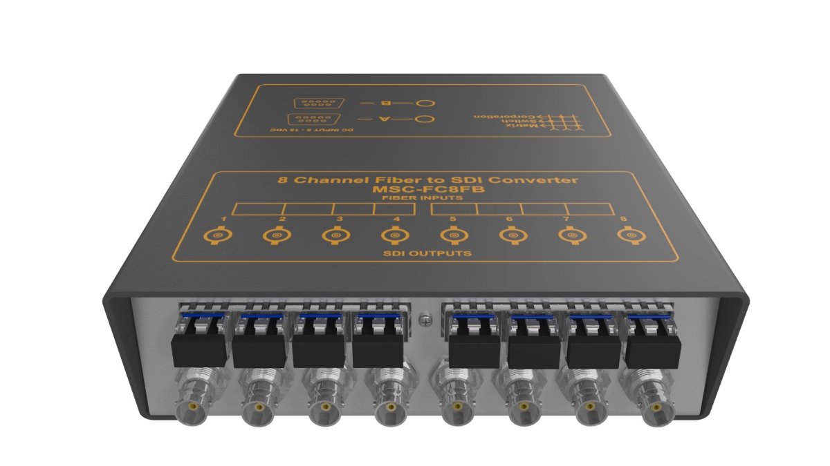 MSC-FC8FB 8 SFP Input 8 BNC Output 3G-SDI Converter -  Matrix Switch
