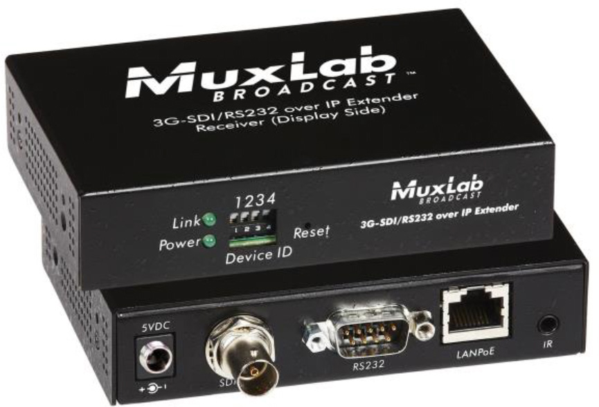 MUX-500756-RX 3G-SDI & RS232 Over IP Receiver with Poe