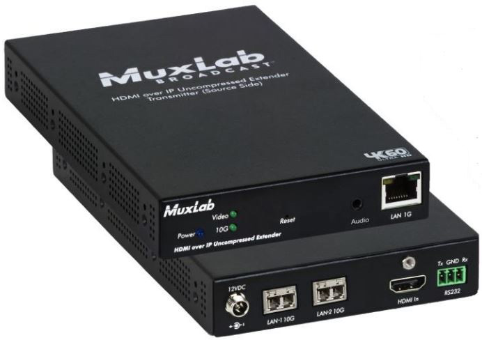 Picture of MuxLab MUX-500774-TX-MM HDMI 2.0 & ST2110 Over IP Uncompressed Transmitter - MM Fiber