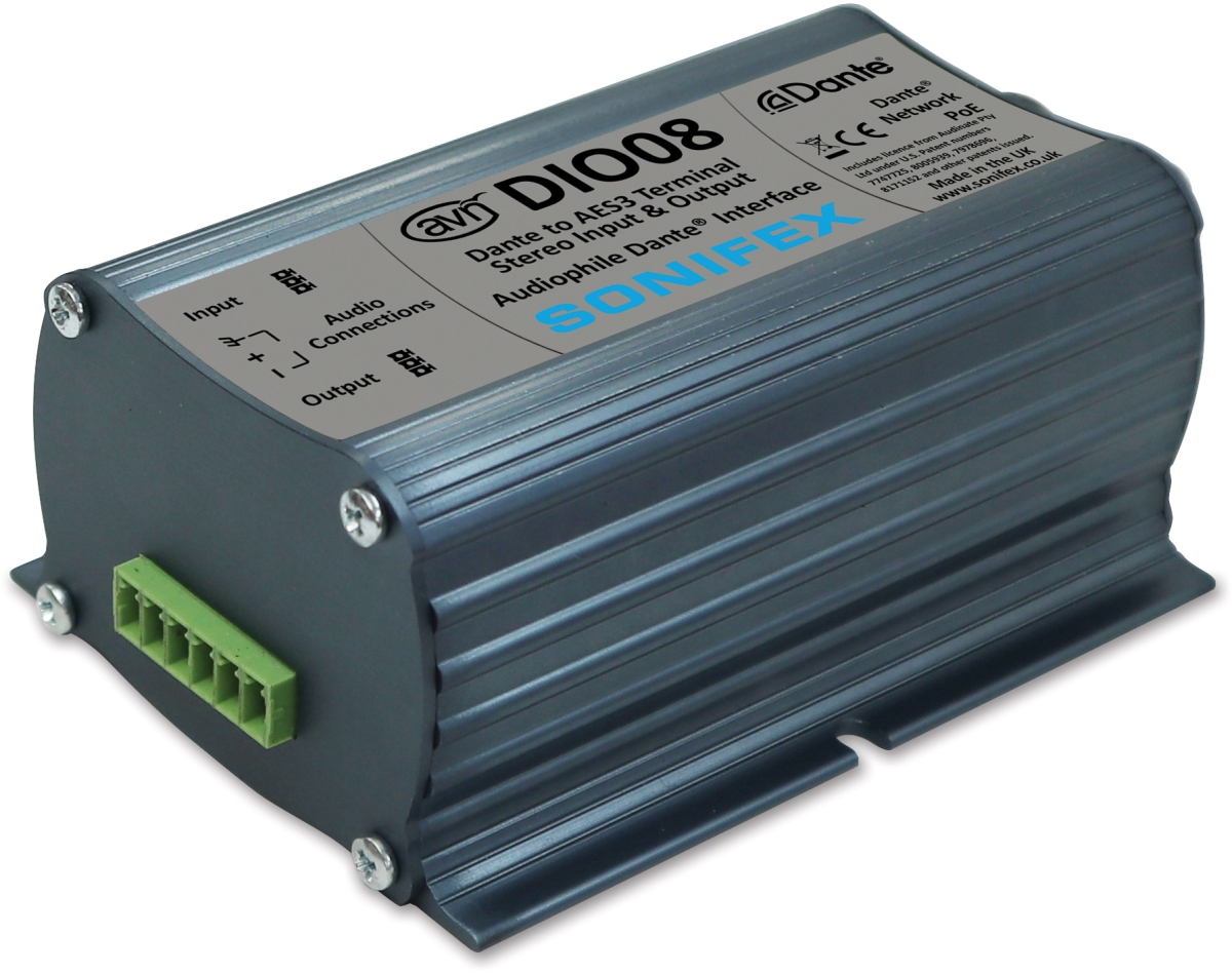 SON-AVN-DIO08 Dante to AES3 Digital Input & Output Audio Converter