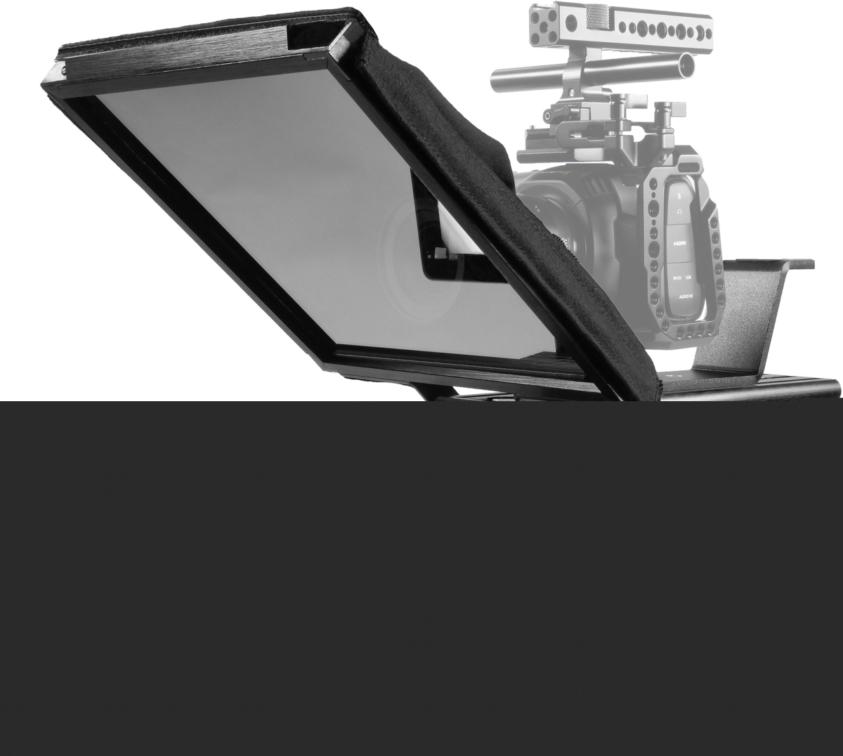 PRP-PAL12 Teleprompter with Reversing Monitor, Software, Iphone, Camera Mounts & Case - 12 x 12 Glass & 12 in.