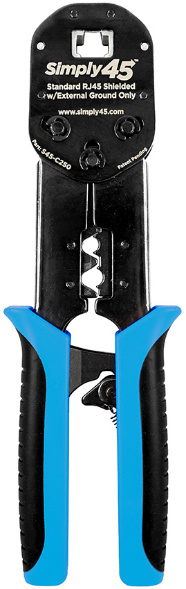 S45-C250 Universal RJ45 Crimp Tool for Standard WE & SS 8P8C Shielded with External Ground Only