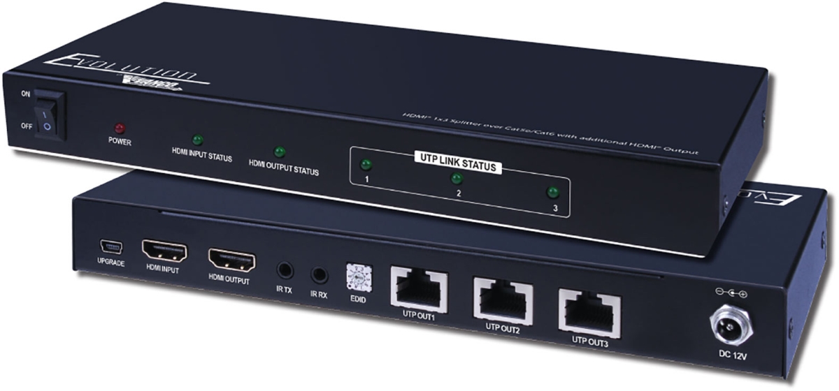 VCO-EVSP1013 1x3 Plus 1 HDMI Output Splitter Over Single CAT5e & CAT6 Cable Poe - 165 ft.