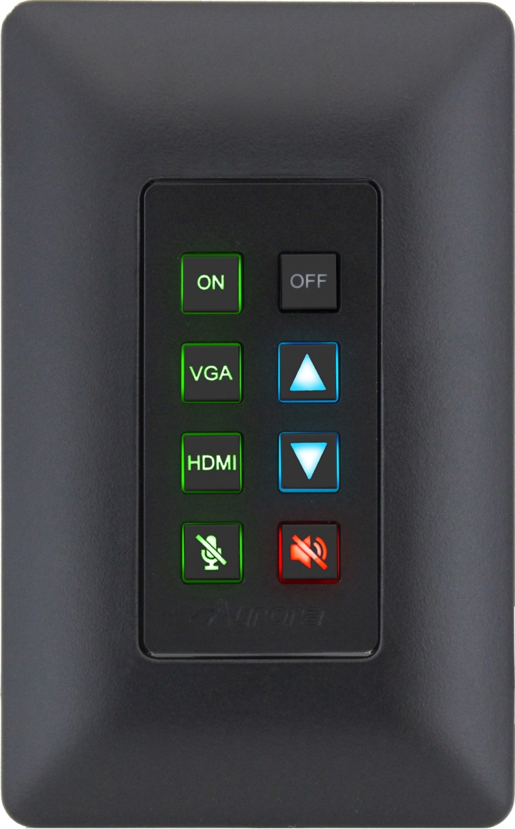 Picture of Aurora Multimedia AURA-DXB-8I-B 8-Button Single Gang Backlit Panel - Black