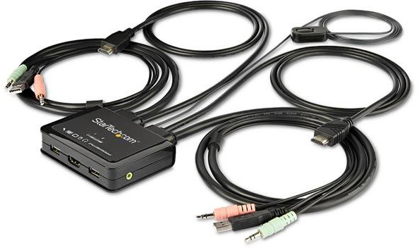 2Port HDMI KVM Switch with BuiltIn Cables  USB 4K 60Hz