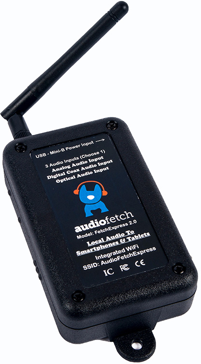 Picture of Broadcastvision Entertainment BV-FETCHEX-P1 AudioFetch Express & Wireless Router - Up to 100 Users - Allows 1 Connected Audio Source