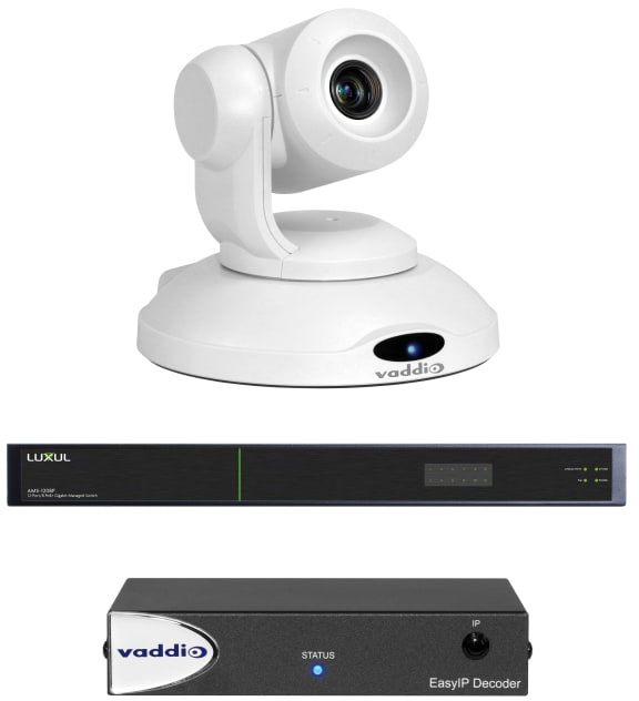 Picture of Vaddio VAD-99930201000W EasyIP Ecosystem AV-over-IP PTZ Camera Conferencing Base Kit - White