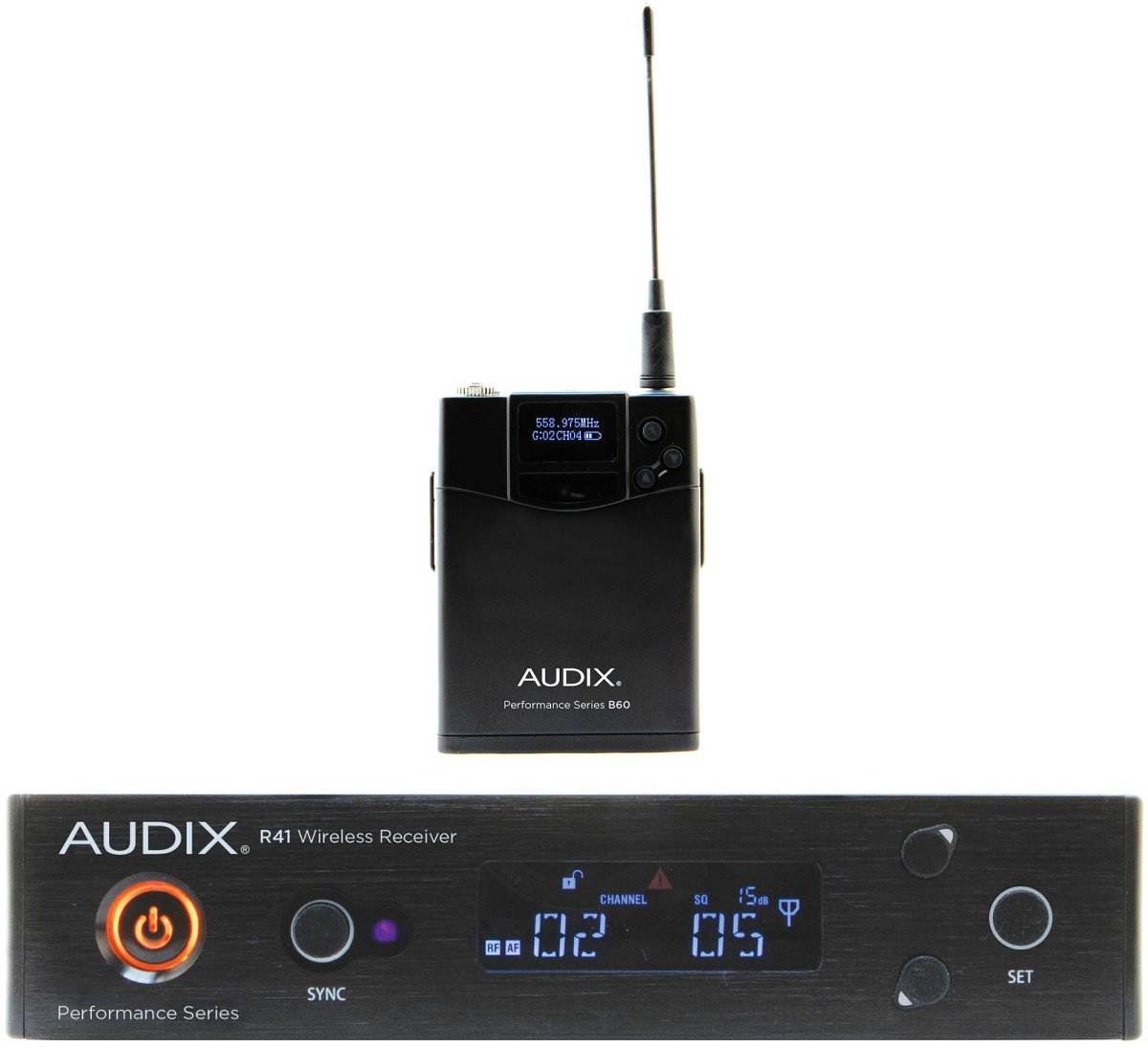 Picture of Audix AUD-AP41BPB Wireless Mic System with R41 Receiver & B60 Bodypack Transmitter - 554MHz - 586MHz