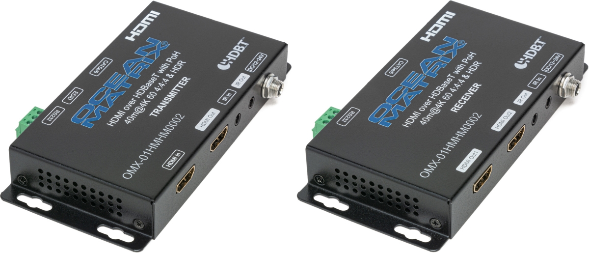 Picture of Ocean Matrix OMX-01HMHM0002 HDBaseT 4K HDMI Extender Set with Two-Way IR - RS232 - Two-Way PoH