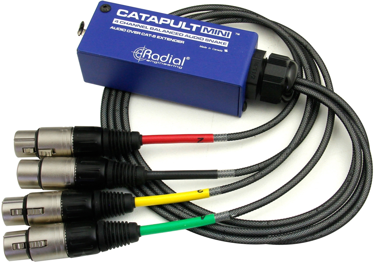 Picture of Radial Engineering RAD-R800-8028 Catapult MINI TX 4 Channel Cat-5 Mini Breakout Box to XLR-F Tails - Uses Shielded Cat-5