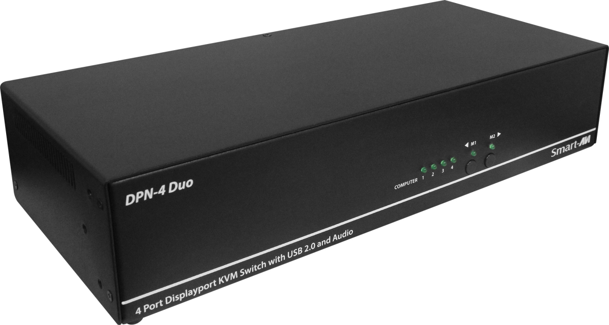 Picture of Smart-AVI SAVI-DPN-4DUO-S 4-Port Dual Head DisplayPort KVM Switch with USB 2.0 & Stereo Audio Support