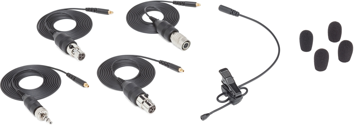 Omnidirectional Lavalier Microphone with Miniature Condenser Capsule with 4 Adapter Cables