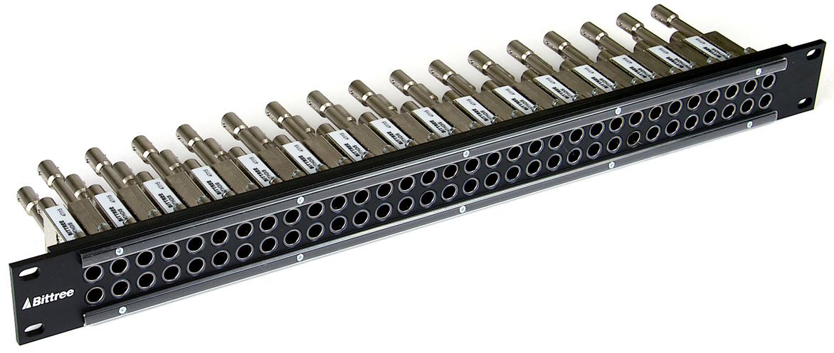 BIT-B64S1MWNHDB 2x32 1RU Medium Density with Mini-WECO 3Ghz Non-Norm & Non-Term Single Body Patchbay - Black