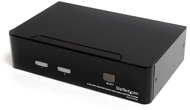 2 Port DVI USB KVM Switch with Audio & USB 2.0 Hub