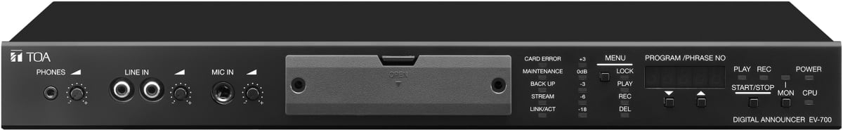 Toa Electronics TOA-EV700PS Rack-Mountable Digital Message Repeater