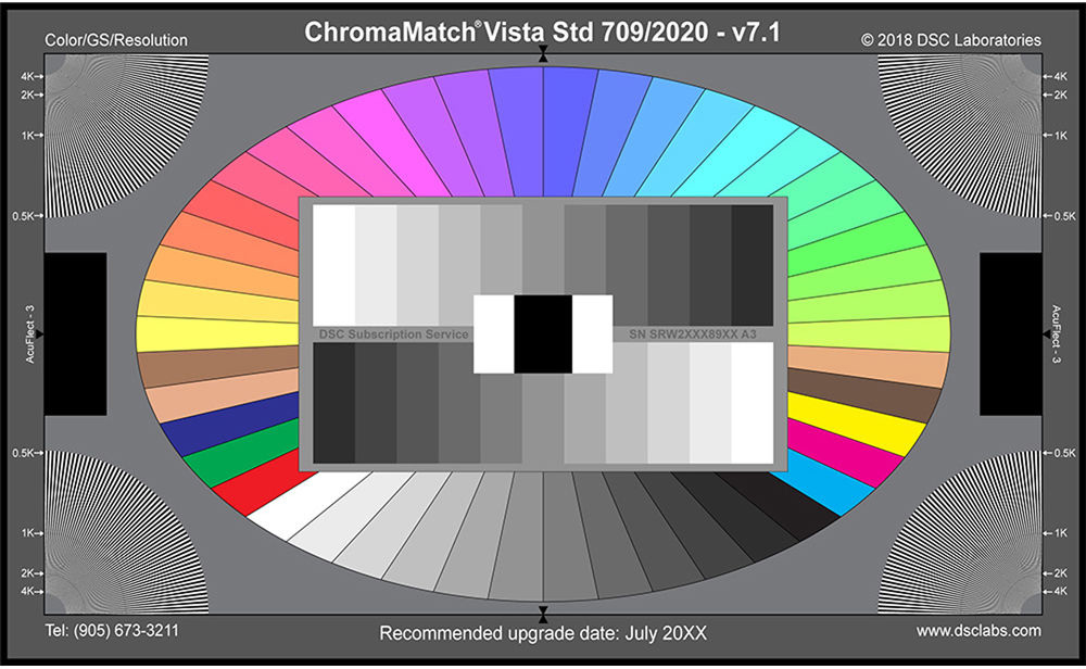 Picture of DSC Laboratories DSC-SRW89-CMVSTD ChromaMatch Vista Standard Senior Test Chart