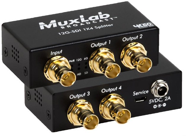 Picture of Muxlab MUX-500727 12G-SDI 1x4 4K60 Splitter