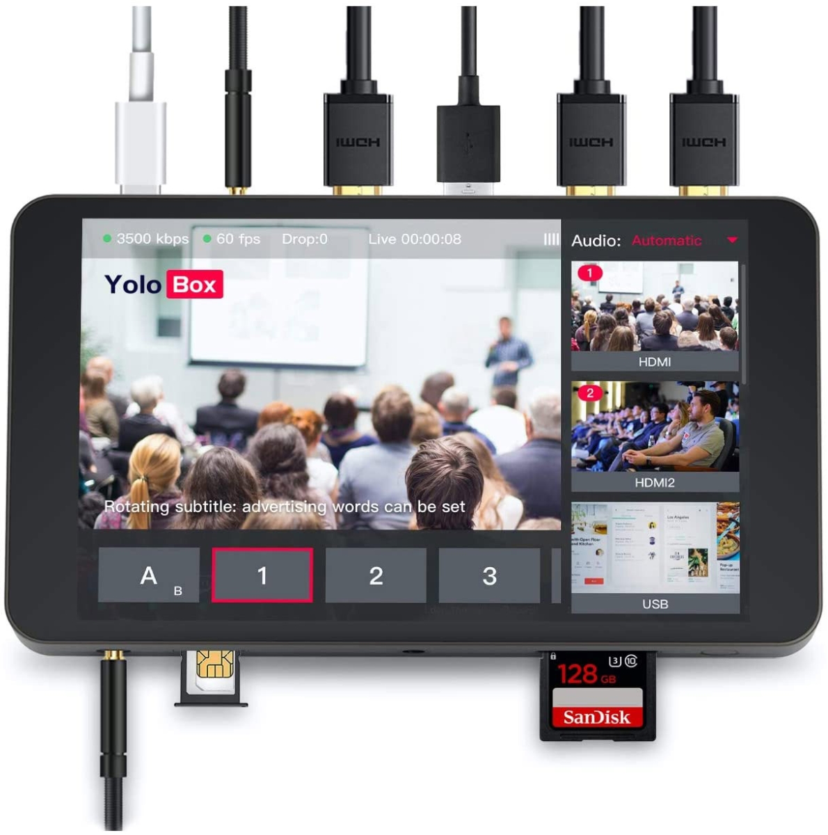 Picture of YoloLiv YL-YOLOBOX Full HD Portable Live Stream Studio - All-in-one Encoder Switcher & Monitor Recorder