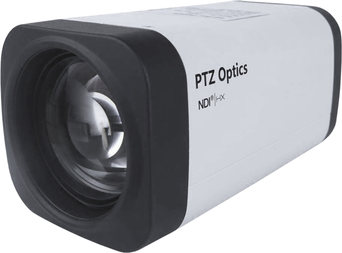 Picture of PTZOptics PTZ-PT12X-ZCAM 12X 1080P HD-SDI Box Camera for PoE & US Style Power Supply&#44; White