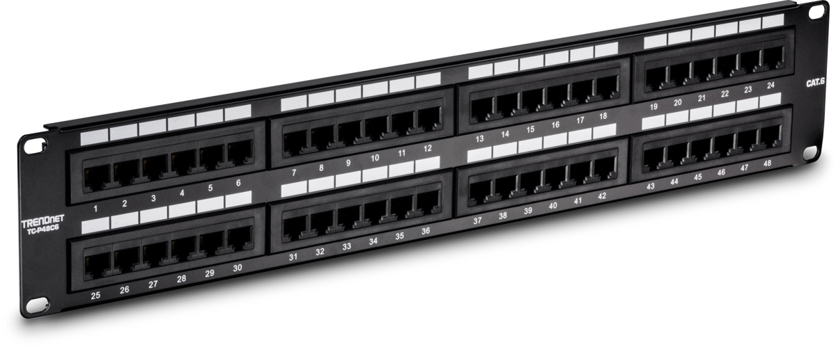 Picture of TrenDnet TNET-TC-P48C6 48-Port Network Patch Panel - 48 x RJ-45 Panel RJ45 Ethernet