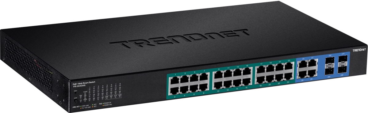 TNET-YL8462 24-Port Gigabit Web Smart PoE Switch Plus 4 SFP Slots - Version v2.0R Manageable