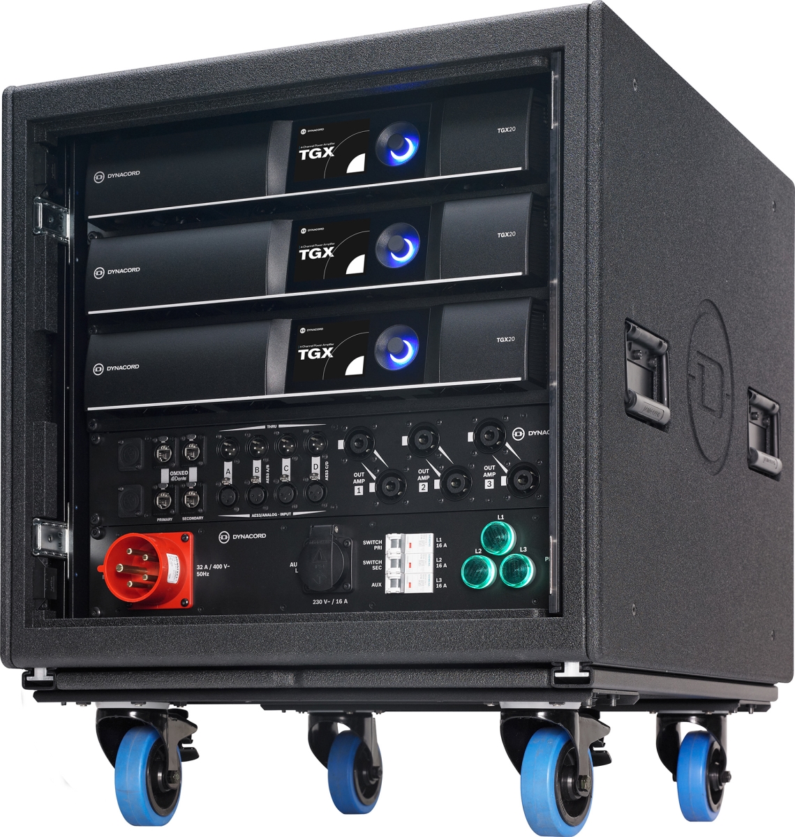 Picture of Dynacord DYN-SR20TGX-US 3 x TGX20-US Amplifier System Rack