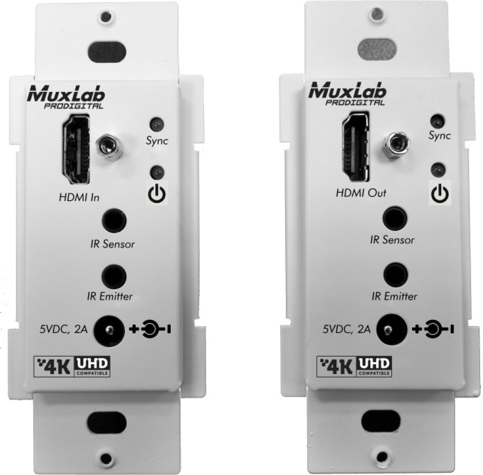 Picture of Muxlab MUX-500451-WPDEC HDBT UHD-4K HDMI Transmitter & Receiver Wall-Plate Extender Kit