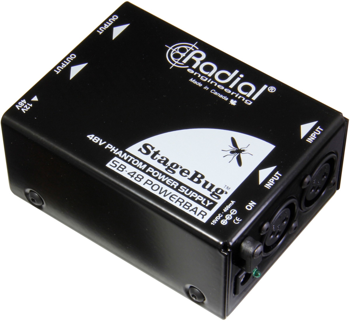 RAD-SB-48PHANTOM 48V Two Channel Phantom Power Supply for Microphones & Active DI Boxes