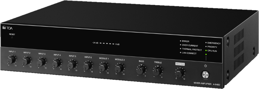 Picture of TOA TOA-A-812D3CUE00 120 watts Digital Mixer & Amplifier with DSP MOH Total 8 Inputs&#44; Two Networked Modules