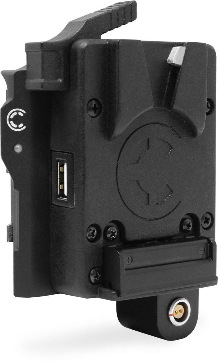 Picture of Core SWX CSW-CXV-KOMU Red Komodo BP Mount to Micro V-Mount Plate with Tap Port&#44; USB & 2P LEMO & SMBUS Camera Communication