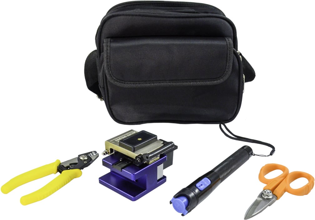 Universal Fiber Mechanical Termination Kit with Cleaver, Sheers, Hole Strippers & VFL