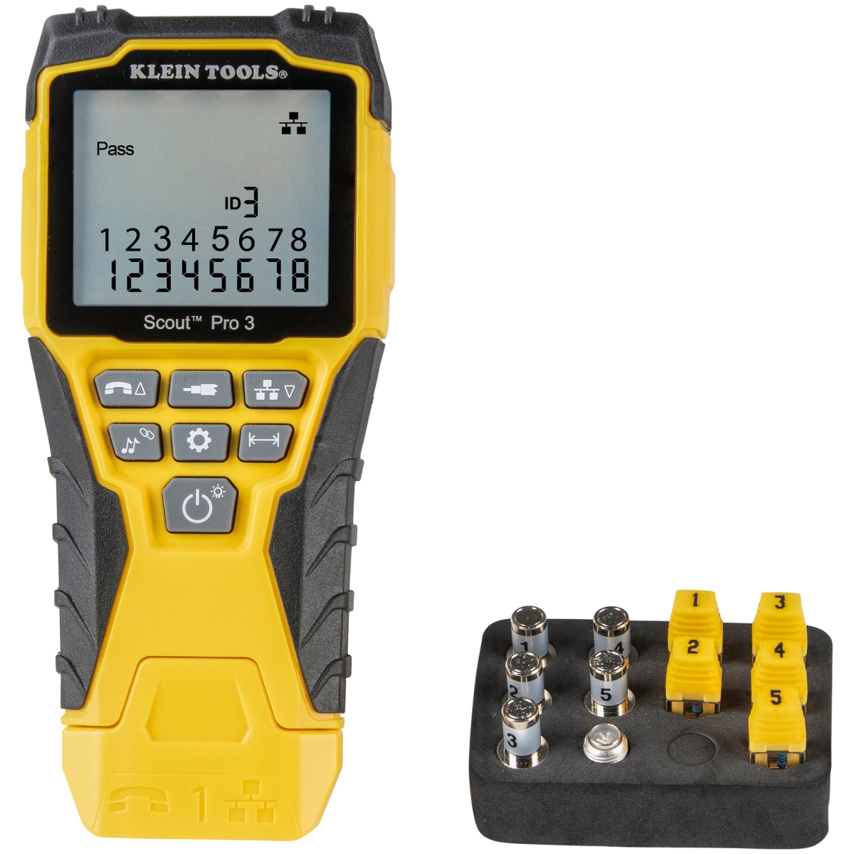 Picture of Klein Tools KLT-VDV501-851 Cable Tester Kit with Scout Pro 3 Tester&#44; Remotes&#44; Adapter & Battery