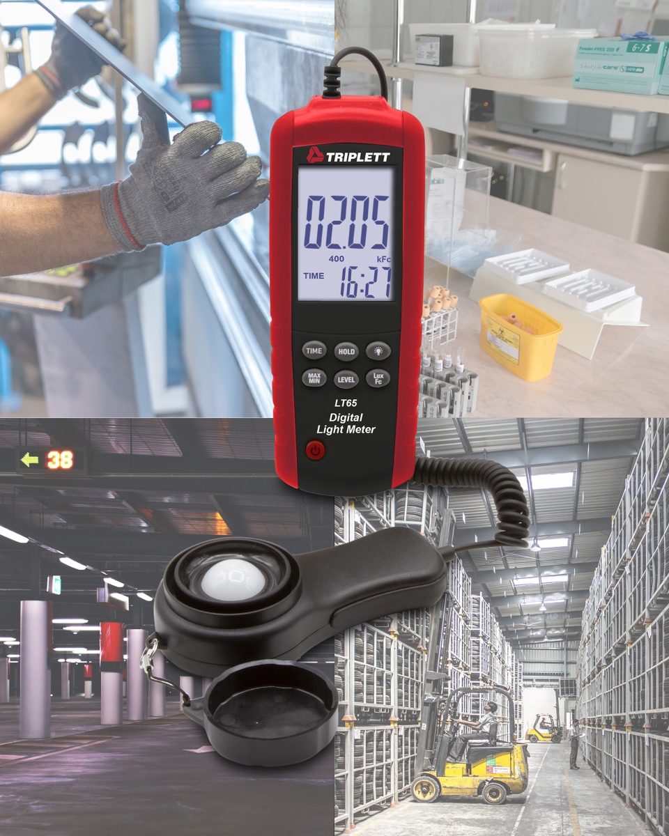 TRIPL-LT65 Digital Light Meter Lux & FC Light Intensity - up to 400k Lux