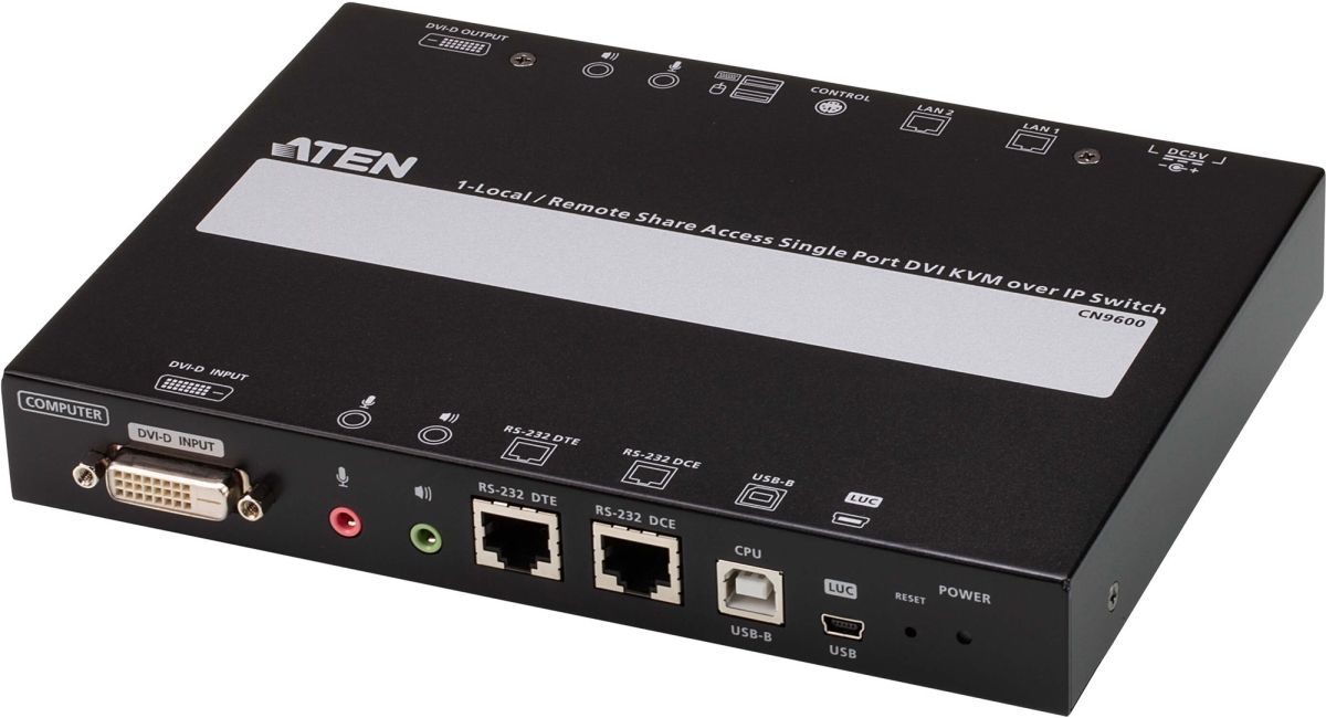 Picture of ATEN ATEN-CN9600 1-Local & Remote Share Access Single Port DVI KVM Over IP Switch with KVM Cable & Mounting Kit