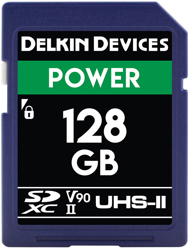 Picture of Delkin Devices DDSDG2000128 128GB POWER V90 UHS-II SDXC Memory Card with 300-250Mbps Speed