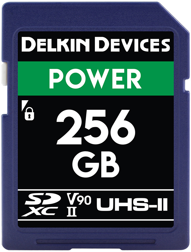 Picture of Delkin Devices DDSDG2000256 256GB POWER V90 UHS-II SDXC Memory Card with 300-250Mbps Speed