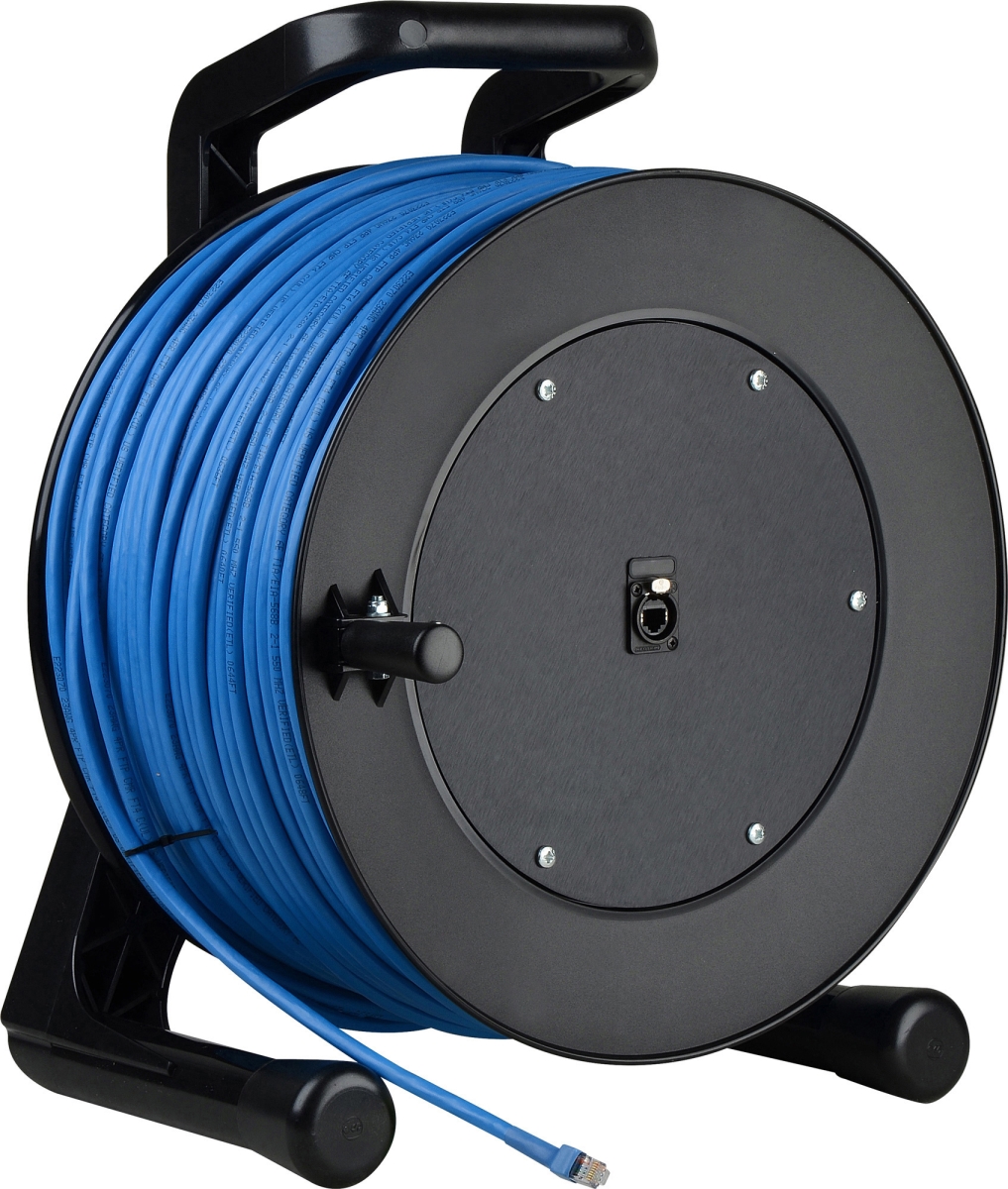 150 ft Proreel Series Shielded Category 6 Integrated Cable Reel with BuiltIn RJ45 Jack in Hub