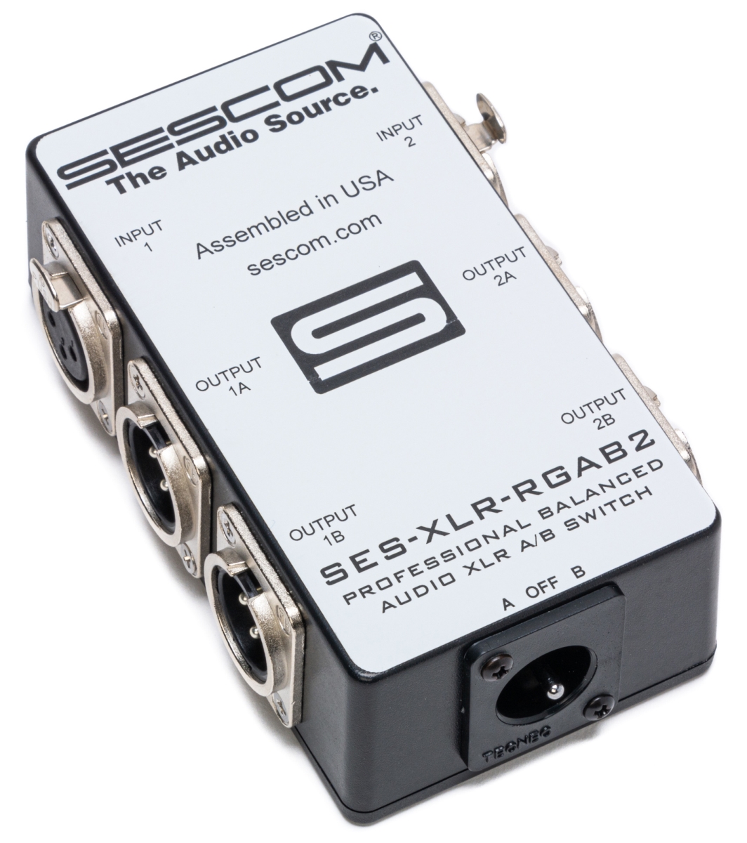 Picture of Sescom SES-XLR-RGAB2 One Source to Two Destination 2-Channel Balanced Passive XLR A&B Stereo Audio Switch