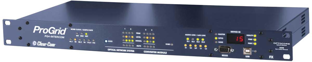 Picture of Clear-Com Communication System CLCM-PG4INTCCCFX ProGrid 4-Port Digital Intercom Audio & Data Control Input & Output Interface Device with FX Module