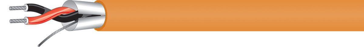 WP-454-500OE 500 ft. 22 AWG 1-Pair CM Miniature Line Level Audio Cable, Orange