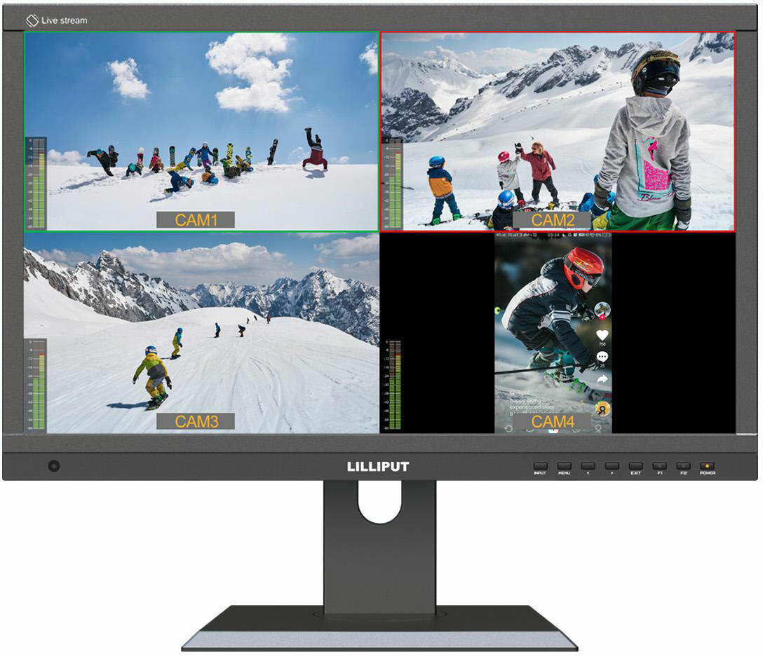 Picture of Lilliput Electronics LIL-PVM220S 21.5 in. 1920x1080 Live Stream Quad Split Multi View IPS Monitor