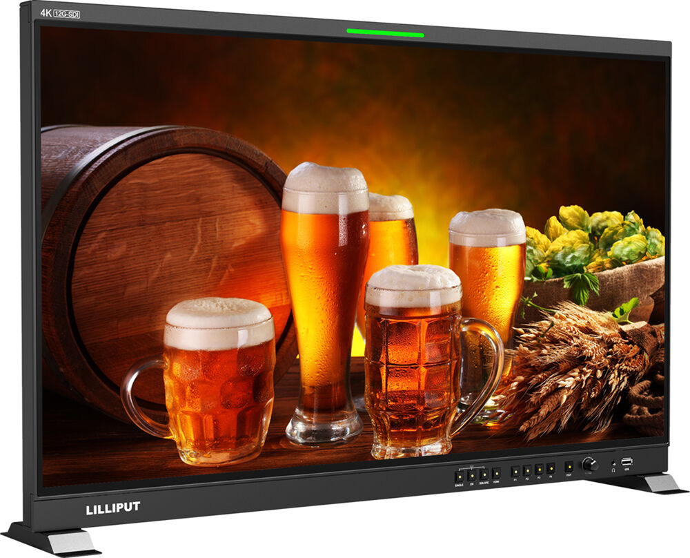 LIL-Q31-ABBP 31.5 in. Base Mount 12G-SDI & HDMI Professional Production Studio Monitor with Gold Mount Plate