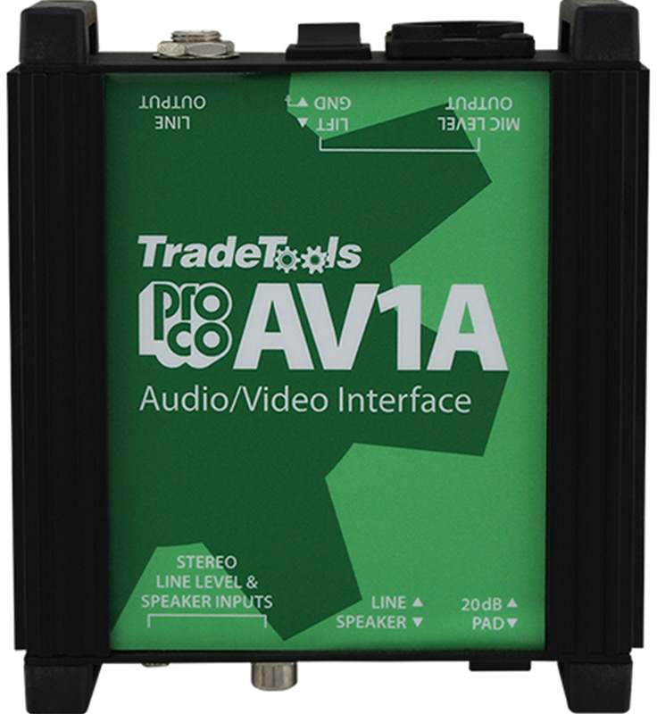 PRCO-AV1A Interface Box with Line-Level Outputs for Playback Devices