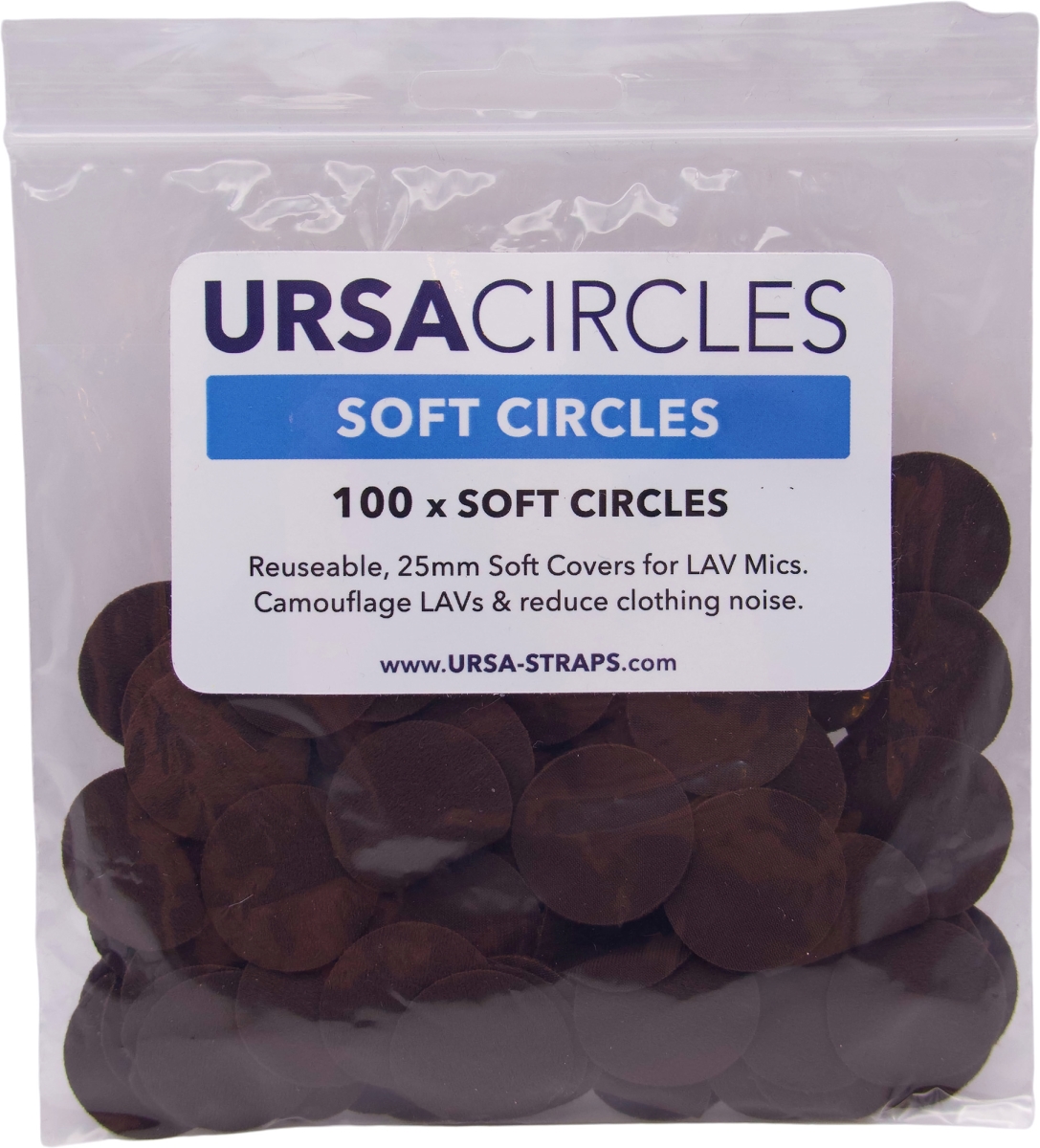 REM-URS-SC100BRN URSA Soft Circles for Lavalier Mics, Brown - Pack of 100