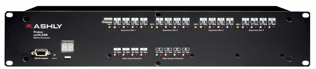 ASH-NE2424M-8X8 8 x 8 Network Protea DSP Audio Matrix Processor