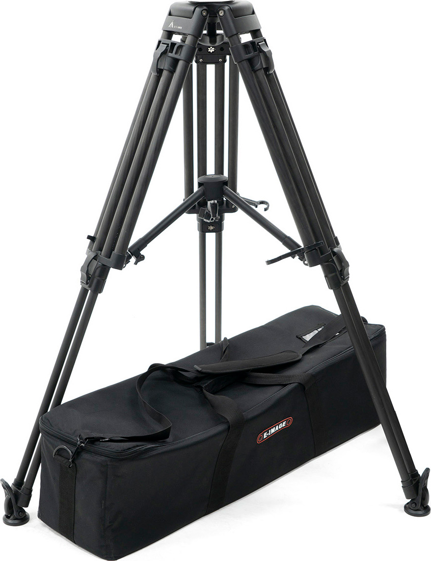 Picture of E-IMAGE IKAN-ECT100M 100 mm 220.5 lbs 2-Stage Payload Mid-Level Spreader Flip Lock Carbon Fiber Motus Tripod Bowl